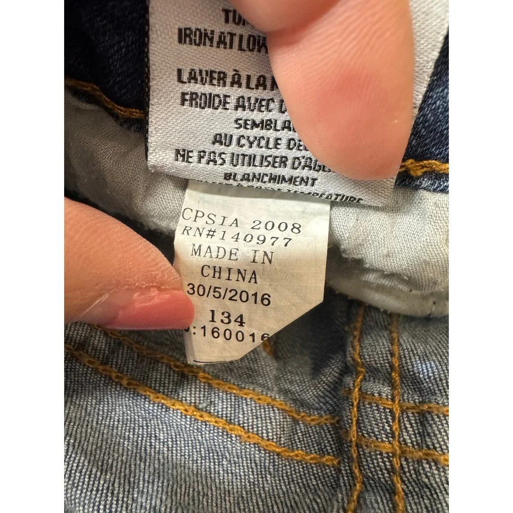 Hudson‎ Kids Girls Skinny Jeans Blue Distressed Colorblock Hem Size 10